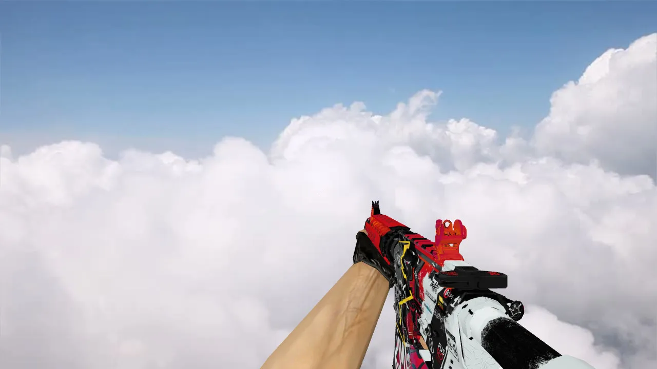 Скачать Модель M4A4 WildStyle v_ в CS 1.6: p_ и w_ файлы, звуки, анимация осмотра и текстуры - Скриншот