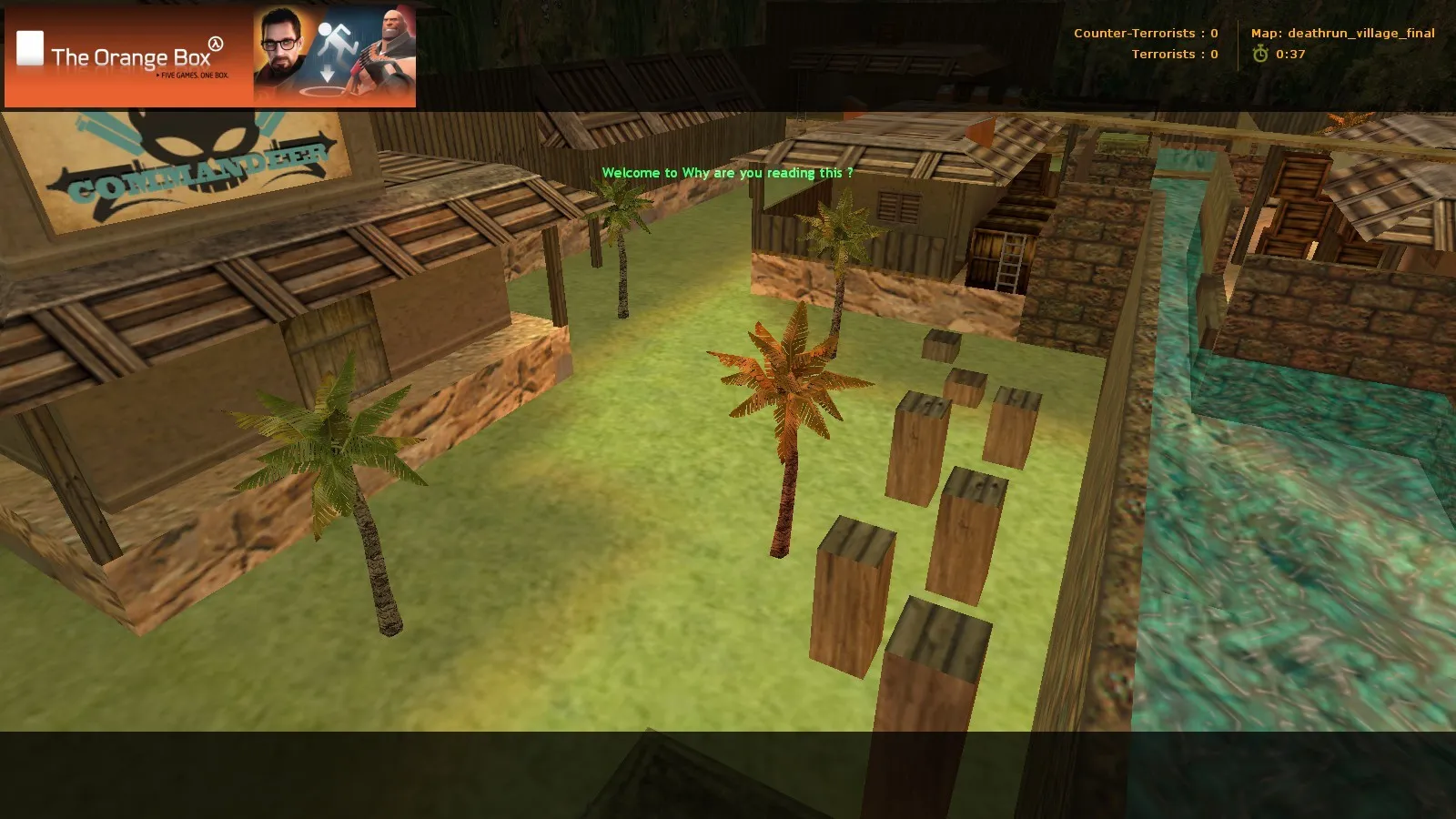 Скачать deathrun_village_easy_fixed для CS 1.6: карта deathrun, баланс сторон, точки, .nav, оптимизация - Скриншот