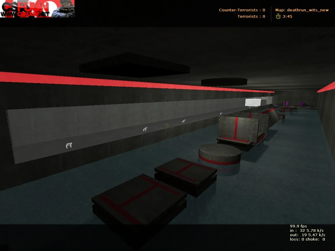 Скачать deathrun_wits_new для CS 1.6: карта deathrun, точки, маршруты, .nav и оптимизация - Скриншот