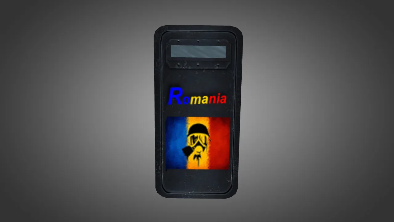 Скачать Модель «Romania Shield» для CS 1.6: v_/p_/w_ файлы, звуки, анимация осмотра и текстуры - Скриншот
