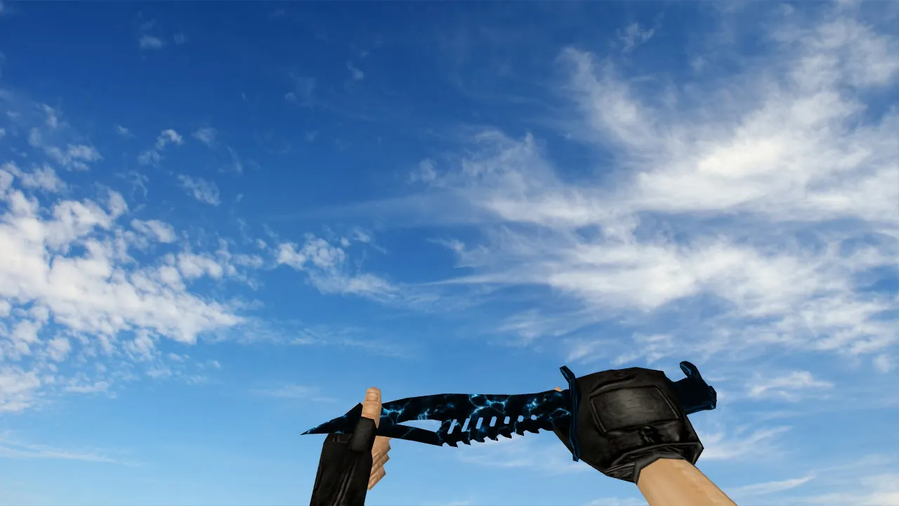 Скачать Модель ножа Nautilus Blue Electricity v_knife_p для CS 1.6: звуки, анимация осмотра и качество текстур - Скриншот