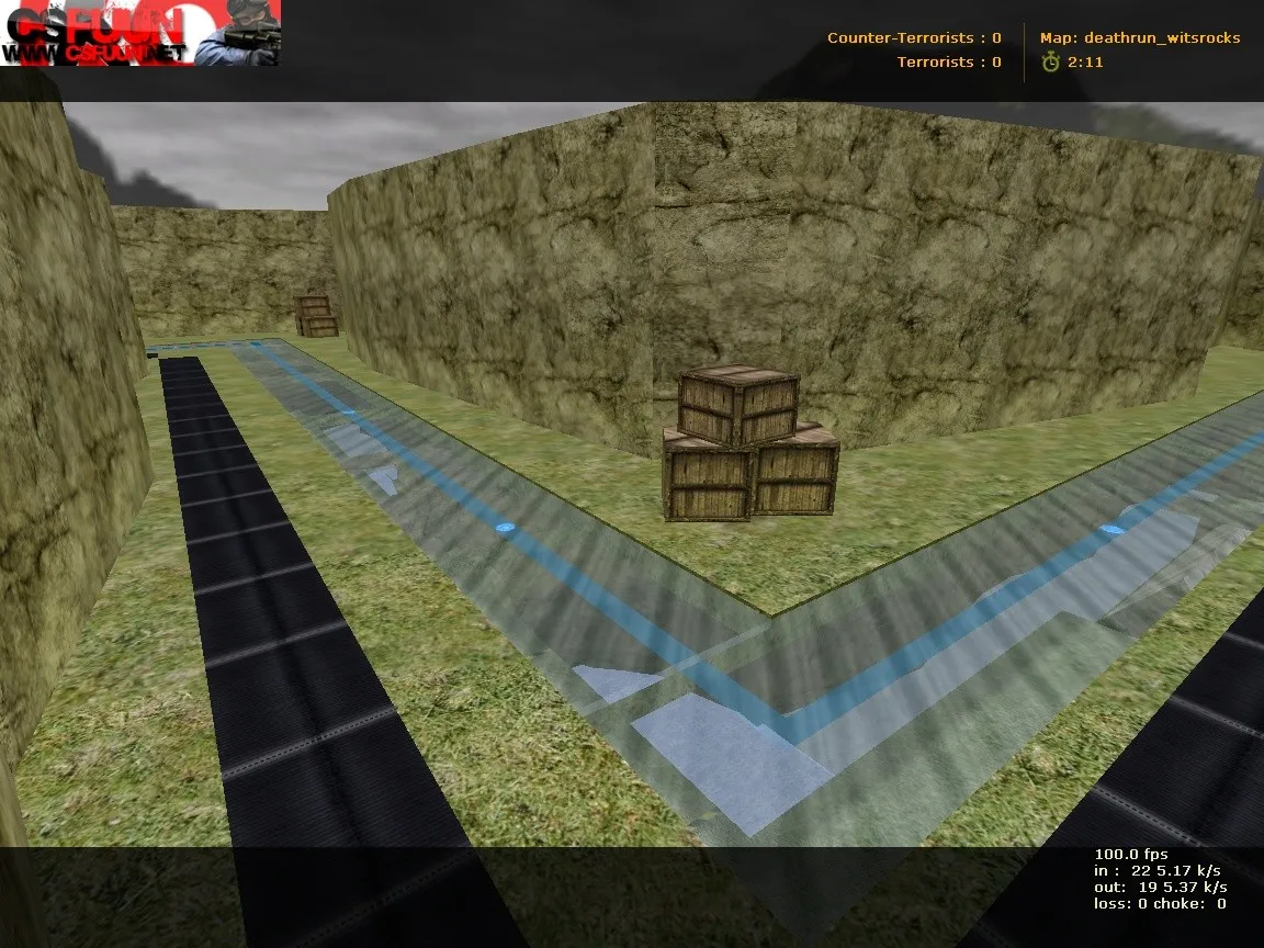 Скачать deathrun_witsrocks для CS 1.6: карта Deathrun, точки заразы и тайминги, .nav для ботов, оптимизация - Скриншот