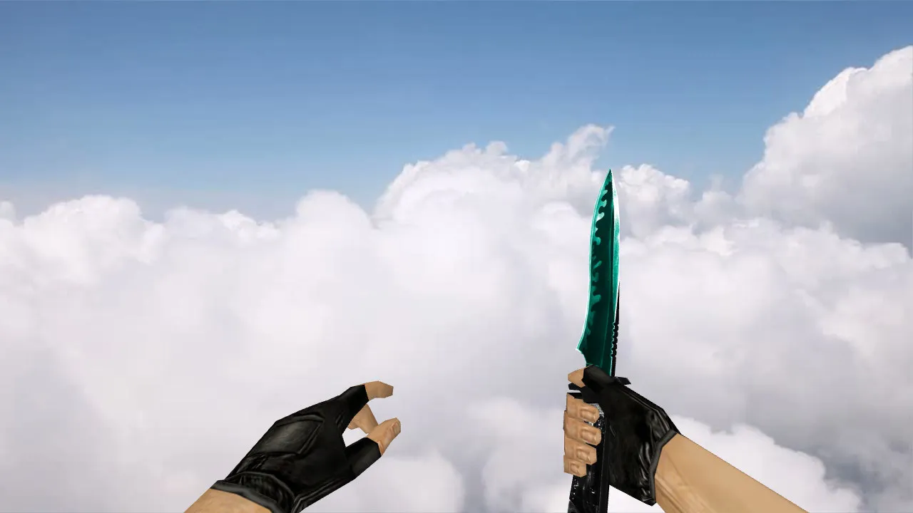 Default Knife Duality Lightblue v_ нож для CS 1.6: v_ и p_ модели, звук и анимация осмотра — скриншот 1
