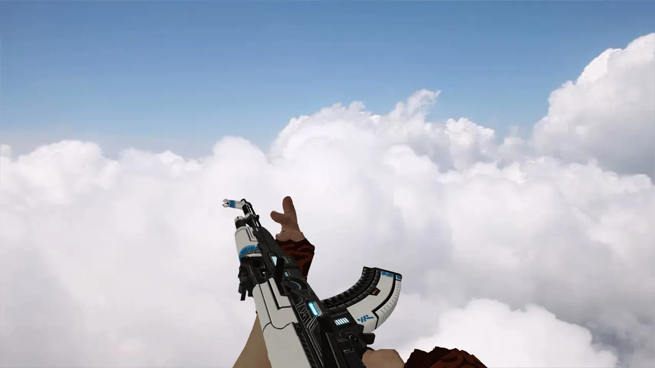 Модель v_ AK-47 Sci Fi Blue (p_ w_) для CS 1.6: звук, анимация осмотра, текстуры — скриншот 3