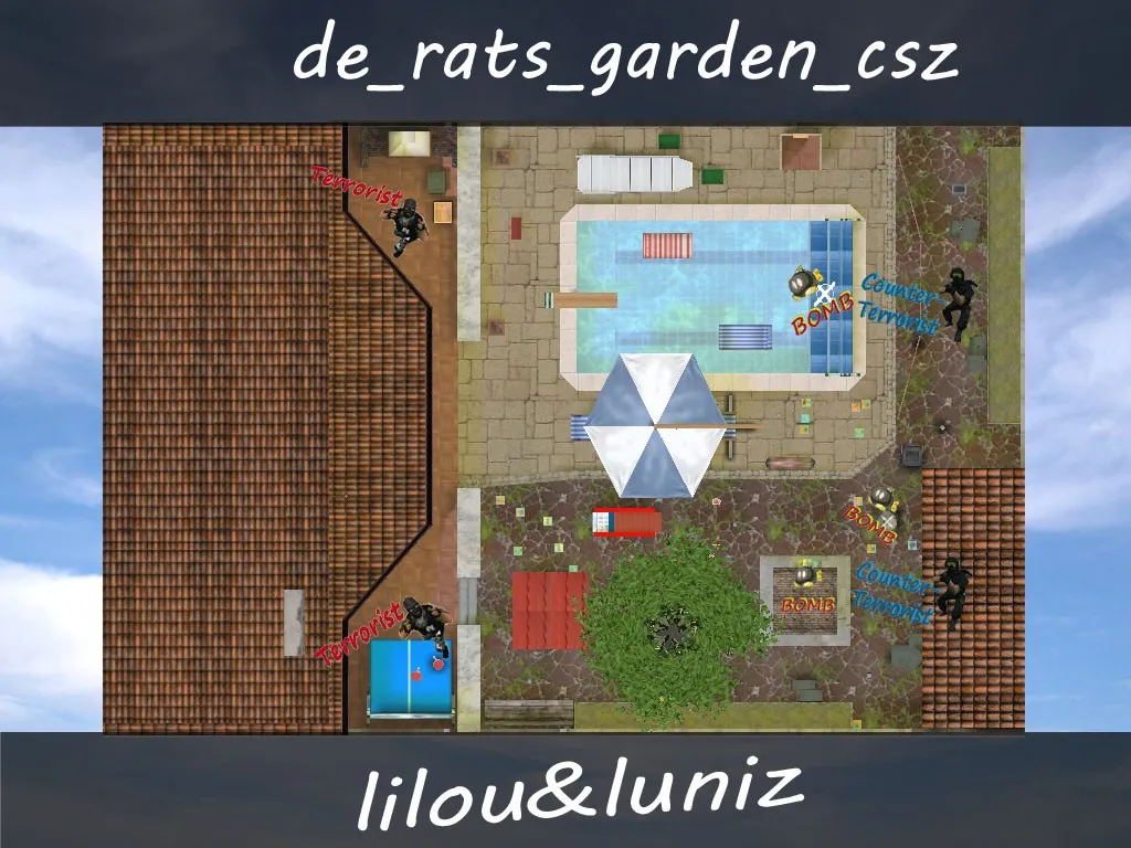 Скачать Карта de_rats_garden_csz для CS 1.6 - Тактические возможности и особенности - Скриншот