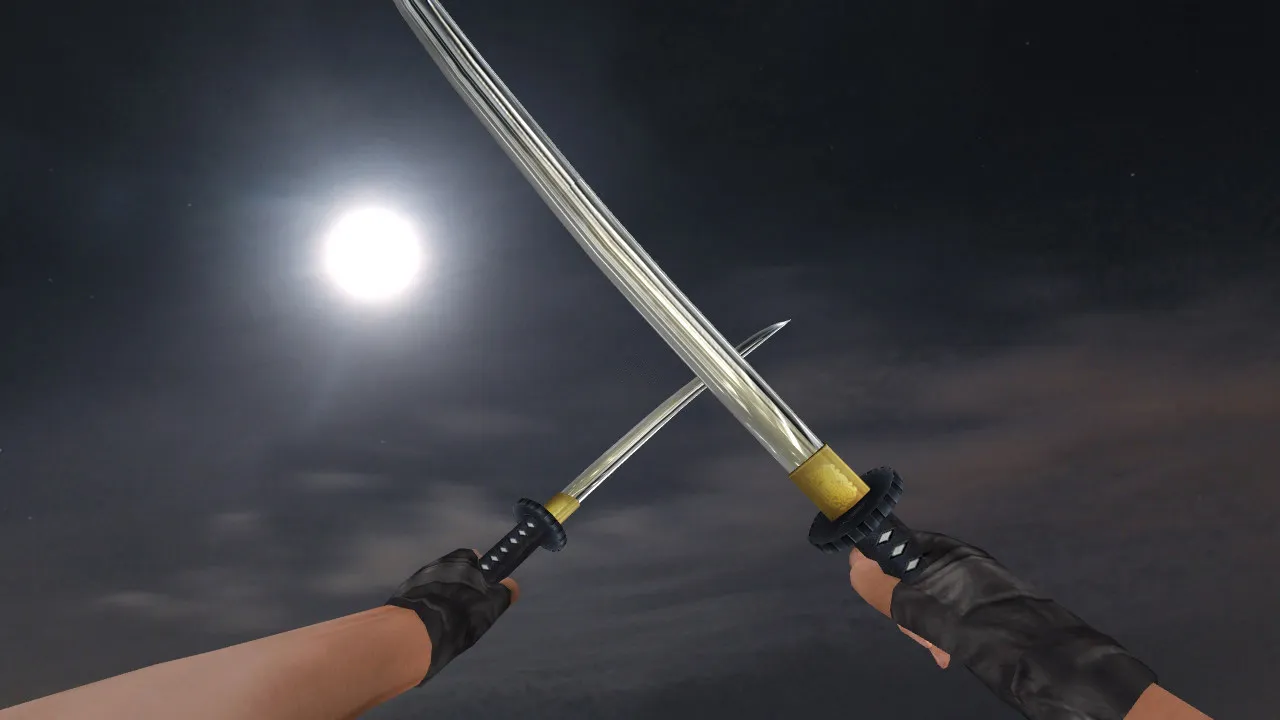 Модель «Dual Katana» (v_ & p_ & w_) для CS 1.6: звуки, анимация осмотра, текстуры и установка — скриншот 1