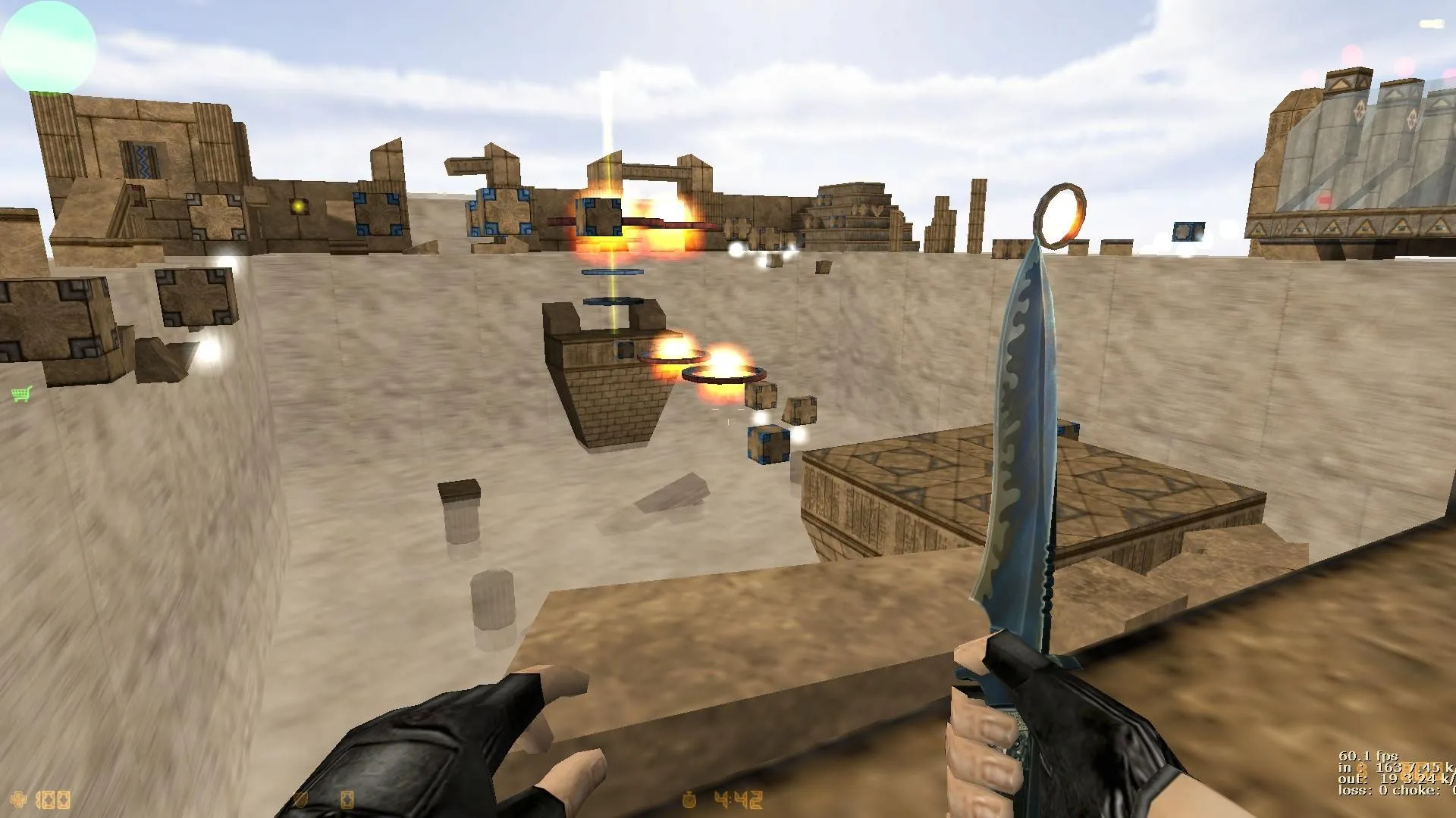 Скачать deathrun_icarus для CS 1.6: карта с ловушками, таймерами и маршрутом для CT/T - Скриншот