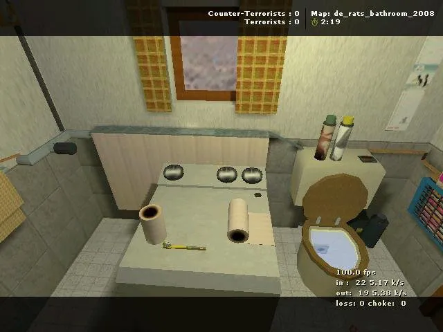 Скачать Карта de_rats_bathroom_2008 для CS 1.6 - Скачать и Играйте - Скриншот