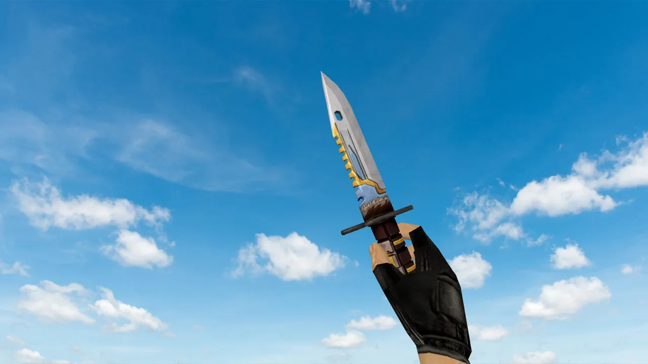 Скачать Модель ножа «M9 Bayonet Taruk Clan» v_ для CS 1.6: звуки, анимация осмотра и качество текстур - Скриншот