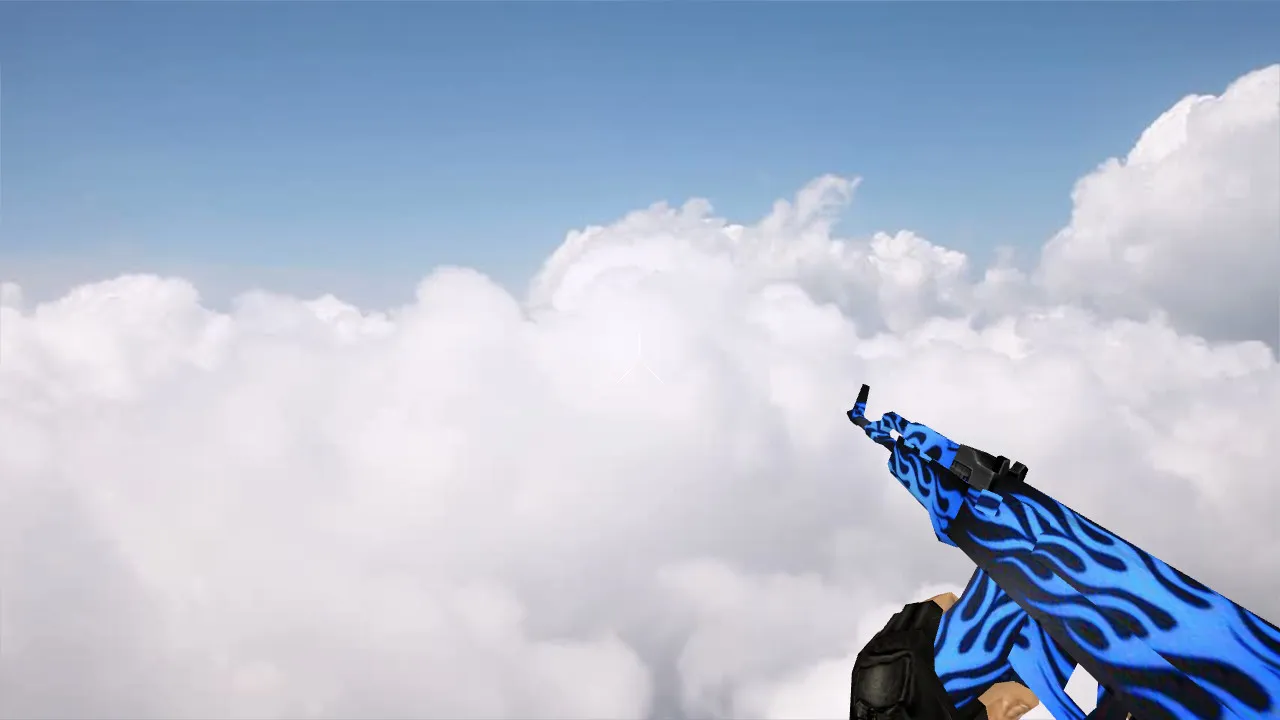 Скачать Модель AK-47 Blue Flame для CS 1.6 – Оружие с уникальным дизайном - Скриншот