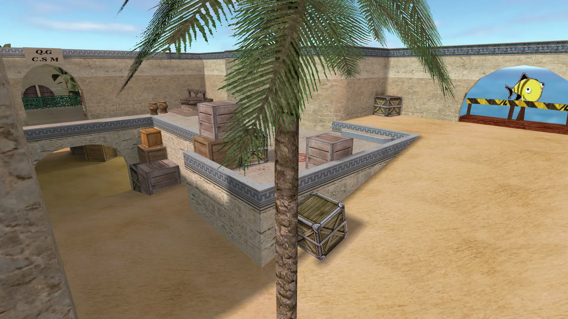Скачать Карта de_dust2_suncsm для CS 1.6: баланс сторон, точки, .nav для ботов и оптимизация - Скриншот