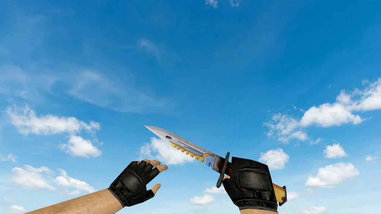 Скачать Модель ножа «M9 Bayonet Taruk Clan» v_ для CS 1.6: звуки, анимация осмотра и качество текстур - Скриншот