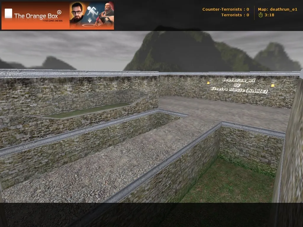 Скачать deathrun_e1 для CS 1.6: карта deathrun, точки, маршруты, .nav и оптимизация под FPS - Скриншот