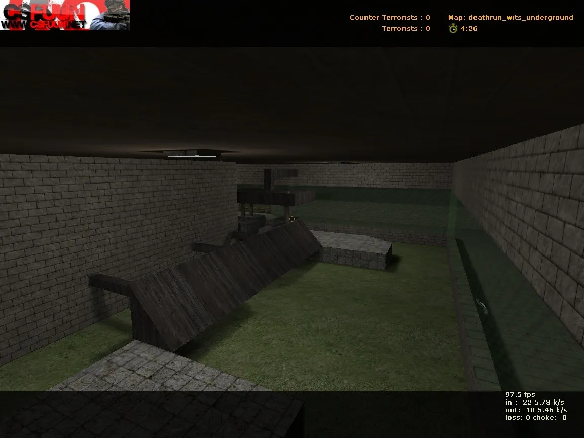 Скачать deathrun_wits_underground для CS 1.6: точки, боты, .nav и оптимизация карты - Скриншот