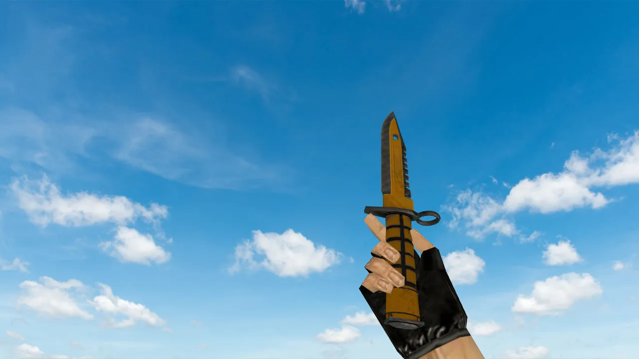 Скачать Модель ножа M9 Bayonet Master (v_, p_, w_), звуки и анимация осмотра для CS 1.6 - Скриншот