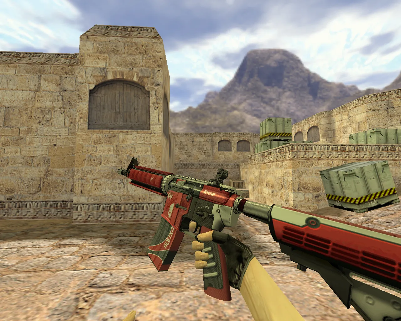 Скачать Модель M4A4 X-Factor v_ p_ w_ для CS 1.6: звуки, анимация осмотра, качество текстур - Скриншот