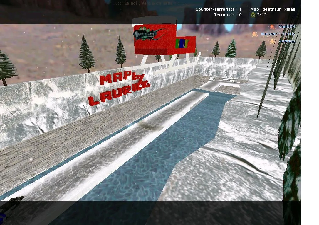 Скачать deathrun_xmas для CS 1.6: карта deathrun, точки, боты с .nav, оптимизация wpoly/epoly - Скриншот