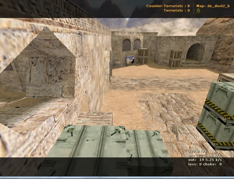 Скачать Карта de_dust2_b для CS 1.6: баланс сторон, точки под роли, .nav для ботов и оптимизация - Скриншот