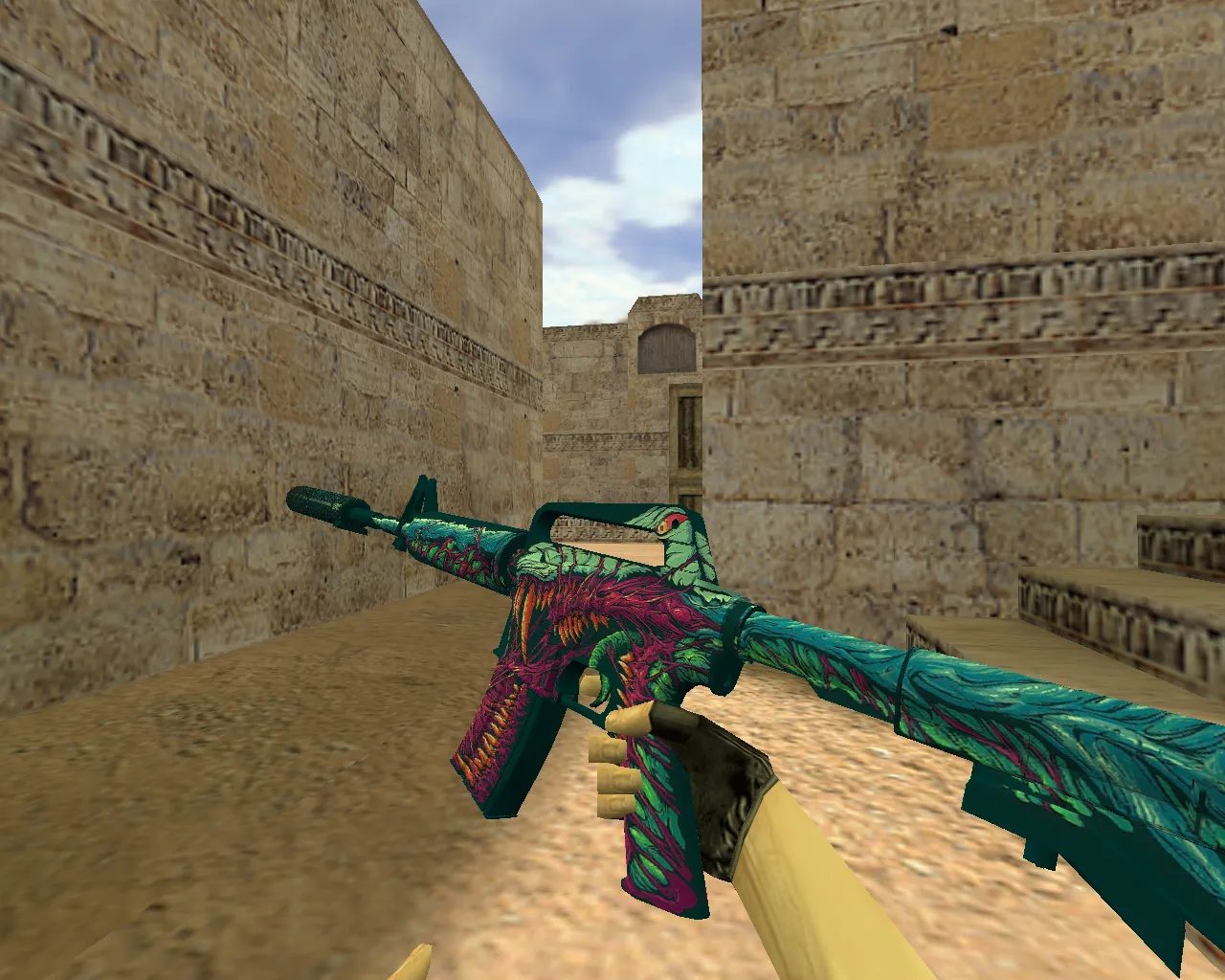 Скачать Модель M4A1 «Скоростной зверь» v_m4a1 p_m4a1 w_m4a1 для CS 1.6: звуки, анимация осмотра, текстуры, установка - Скриншот