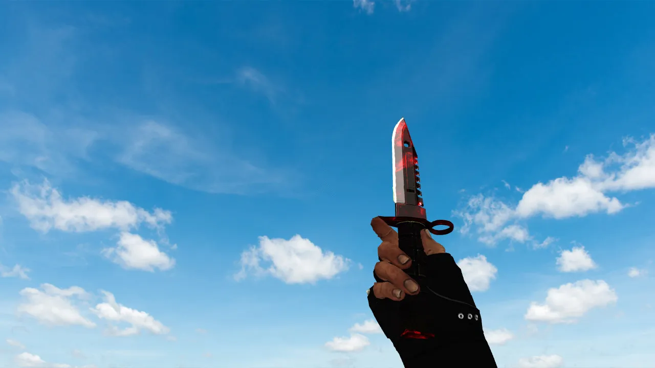Скачать Модель ножа v_ M9 Bayonet Gamma Doppler Red для CS 1.6: p_ и w_ модели, анимация осмотра, звуки и текстуры - Скриншот