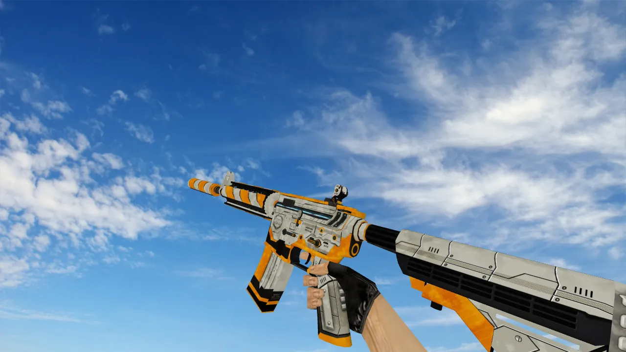 Скачать Модель M4A4 Area 51 v_m4a1a4_p для CS 1.6: звуки, анимация осмотра и четкие текстуры - Скриншот