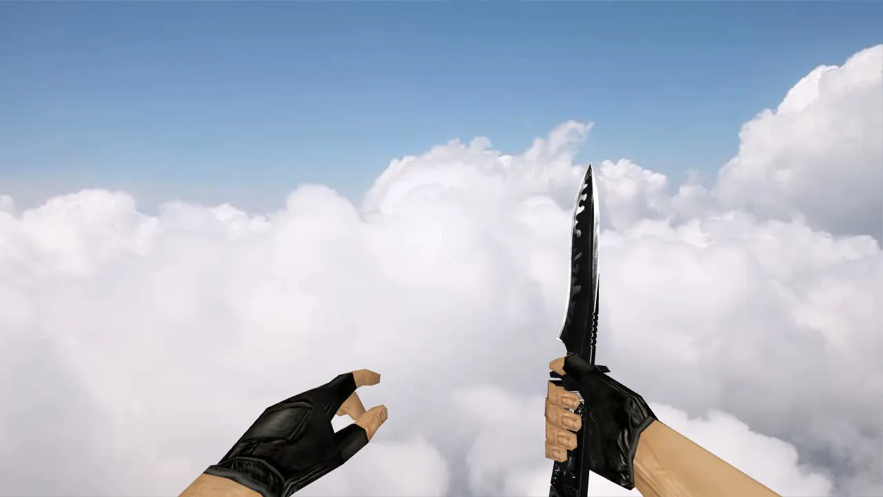 Скачать Default Knife Duality White: нож для CS 1.6 v_model с анимацией осмотра, звуками и качеством текстур - Скриншот