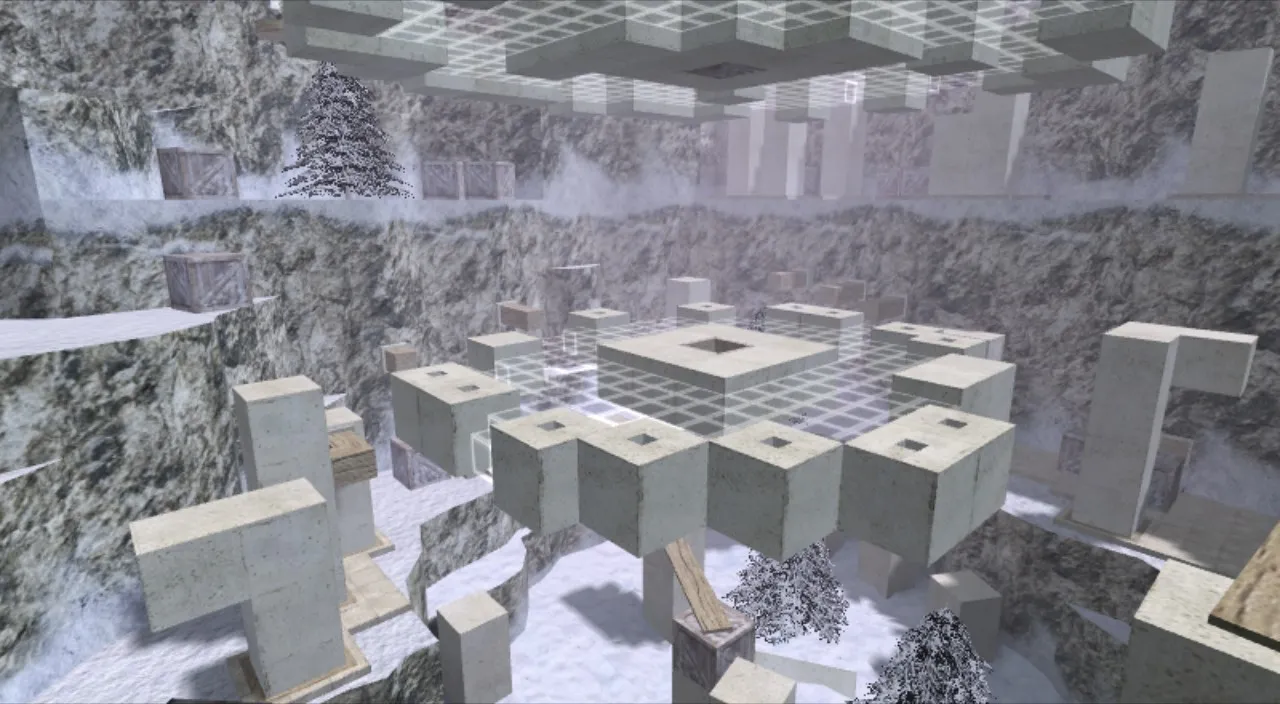 Скачать deathrun_snow для CS 1.6: карта с зимними уровнями, ловушки и точки для CT/T - Скриншот