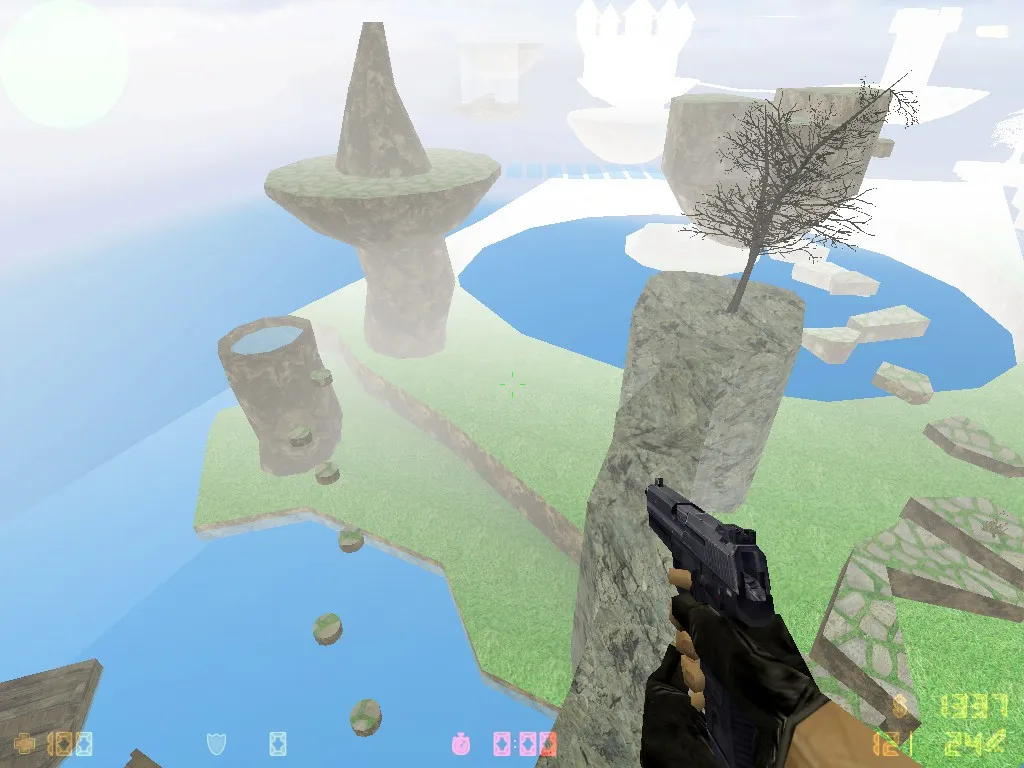 Скачать deathrun_sky_fg — карта Deathrun для CS 1.6: тактика, точки, .nav, оптимизация - Скриншот