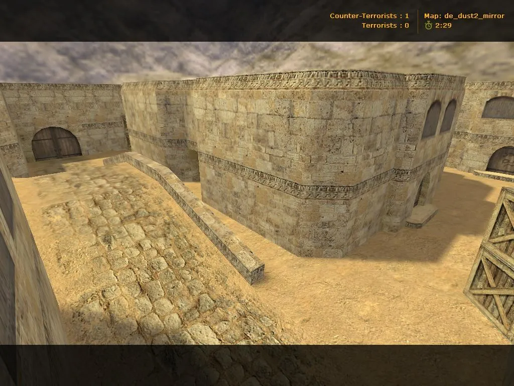 Скачать Карта de_dust2_mirror для CS 1.6: точки, раунды, .nav, оптимизация и баланс сторон - Скриншот