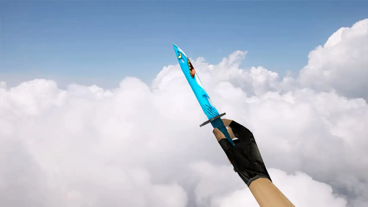 Скачать Модель ножа Bayonet Shark v_ для CS 1.6: качественные текстуры, анимация осмотра, звуки и точная модель - Скриншот