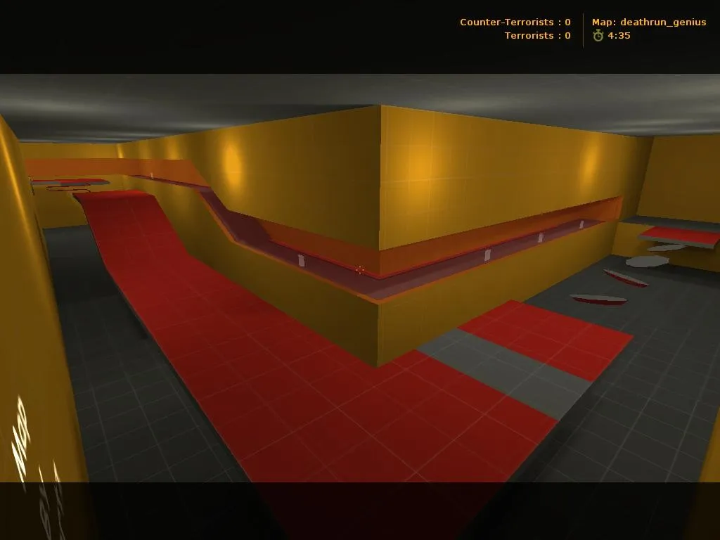 Скачать deathrun_genius для CS 1.6: карты deathrun, точки за инка и террориста, .nav для ботов, оптимизация wpoly/epoly - Скриншот