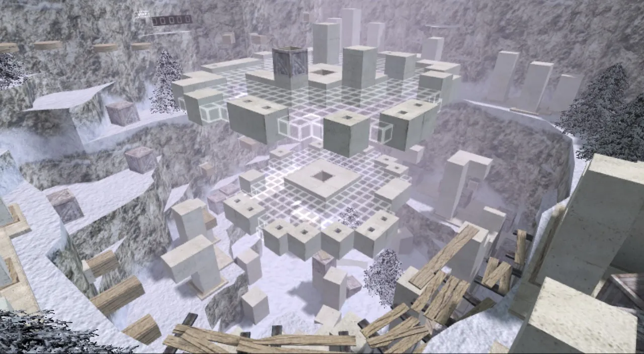 Скачать deathrun_snow для CS 1.6: карта с зимними уровнями, ловушки и точки для CT/T - Скриншот