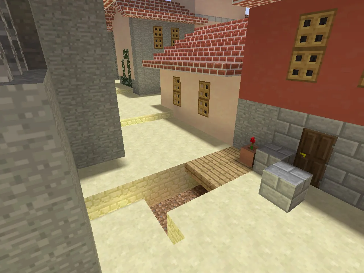 Карта de_inferno_minecraft для CS 1.6 - Тактические возможности и оптимизация — скриншот 13