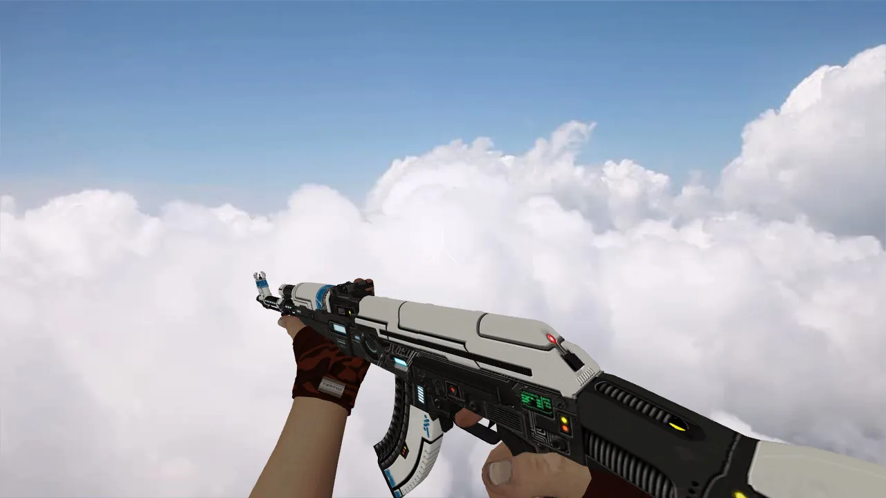 Модель v_ AK-47 Sci Fi Blue (p_ w_) для CS 1.6: звук, анимация осмотра, текстуры — скриншот 2