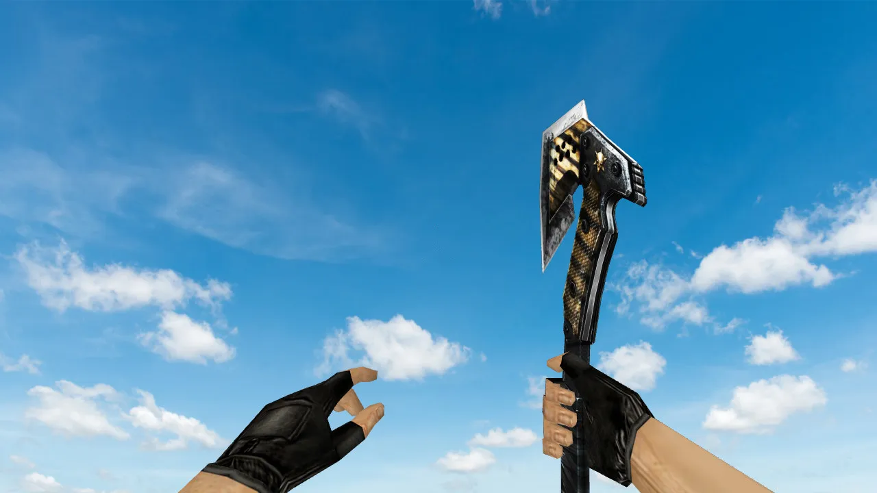 Скачать Модель v_ ножа «CF Combat Axe Vip» p_ w_ для CS 1.6: звук, анимация осмотра, текстуры и качество модели - Скриншот