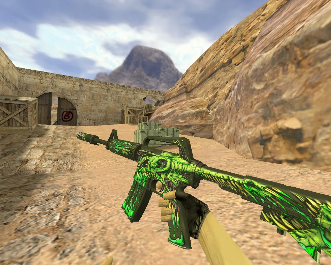 Скачать Модель «M4A1 Токсичный» для CS 1.6: v_ и p_ модели, звуки, анимация осмотра и текстуры - Скриншот