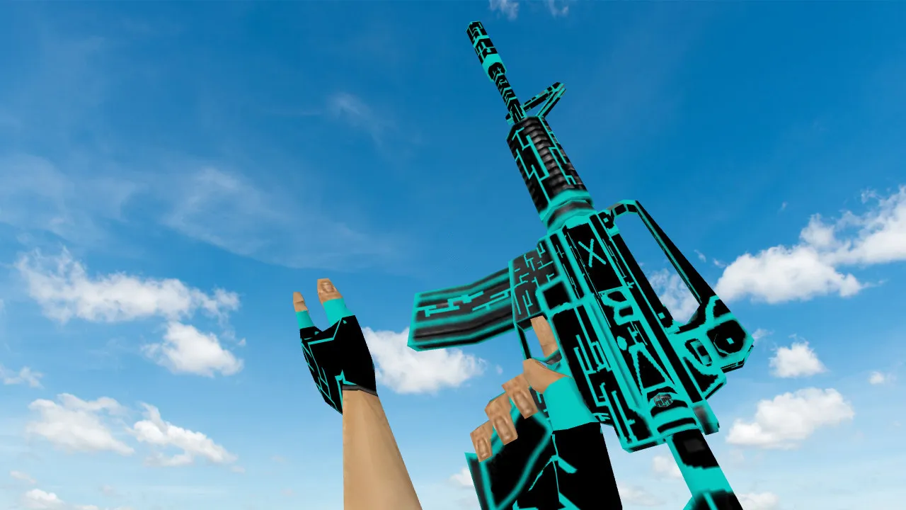 Default M4A1 Neon Electro v_ модели для CS 1.6: звуки, анимация осмотра, качество текстур — скриншот 2