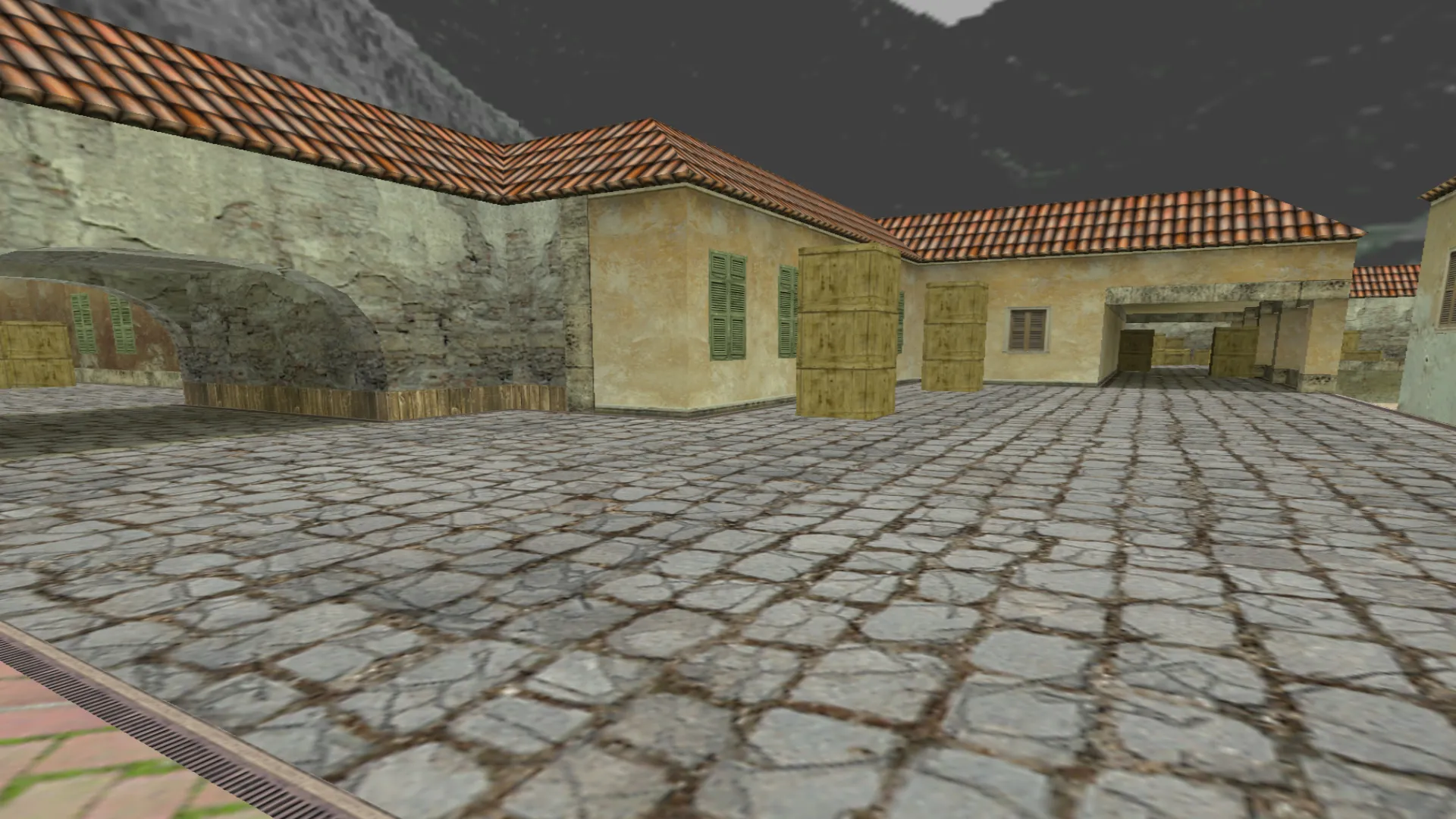Скачать de_aztec_hruk — карта DE для CS 1.6: камера у ворот ТТ, сундуки на респе, БТР на воде - Скриншот