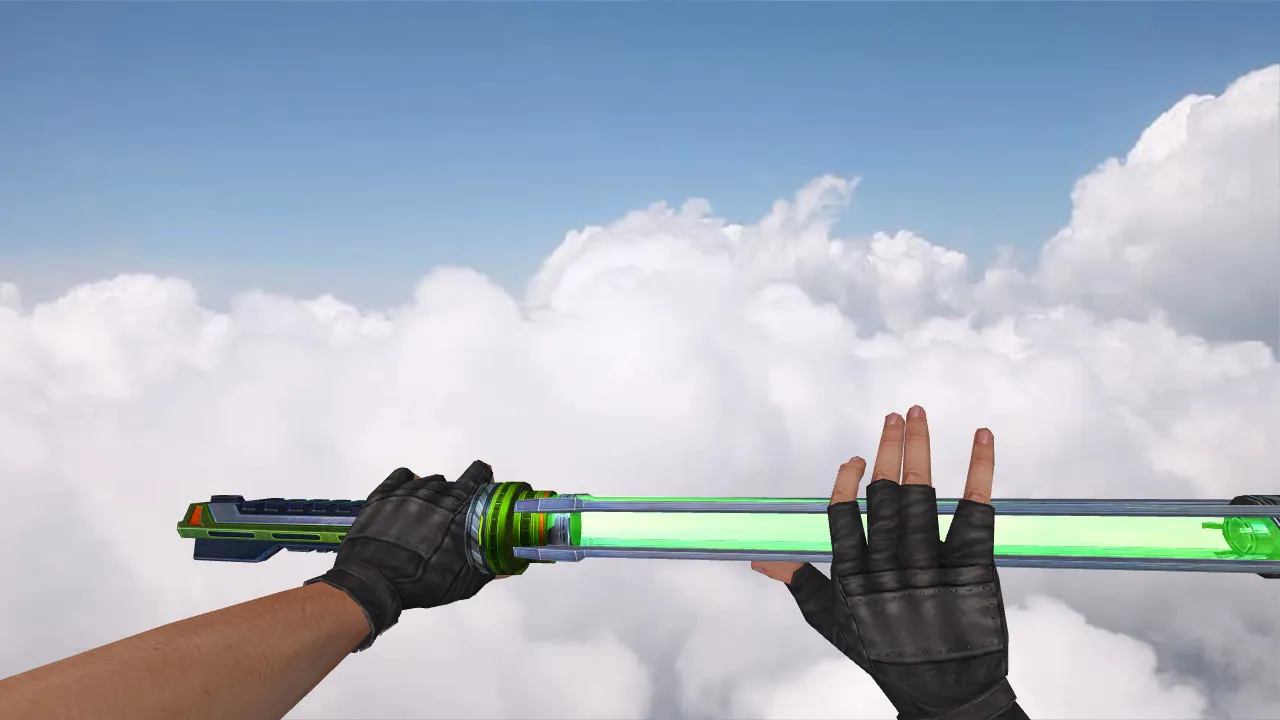 Скачать Модель ножа «Energy Gamma Sword» v_ для CS 1.6: звуки, анимация осмотра, текстуры и точный вид - Скриншот