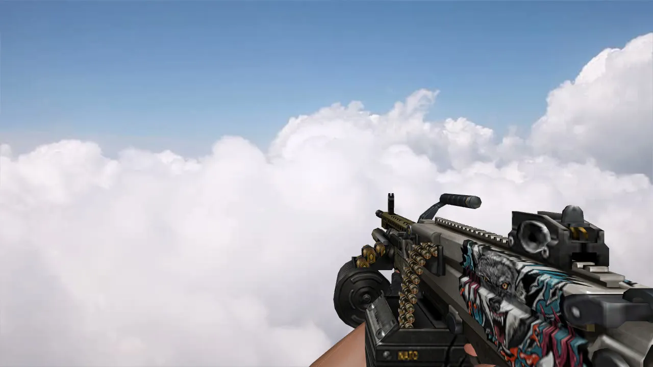 Скачать HK121 Wild Wolf для CS 1.6 - Модель M249 с уникальным дизайном - Скриншот