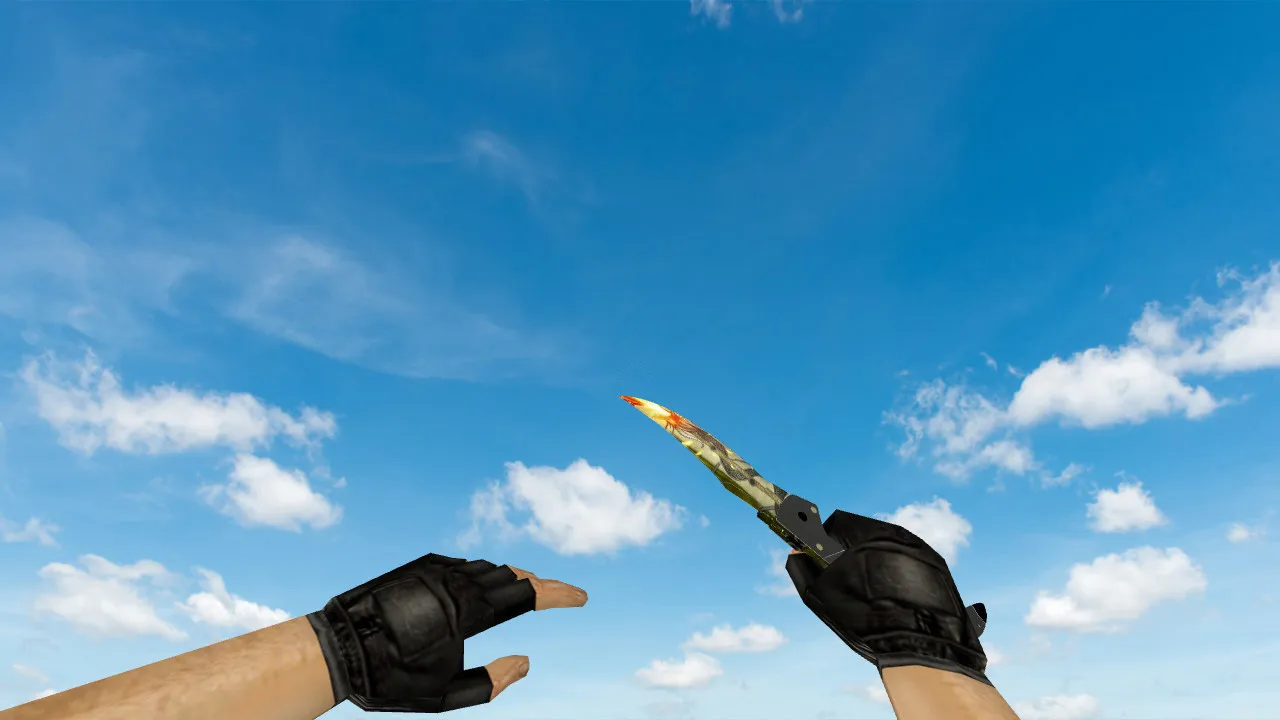 Скачать Модель ножа Falchion «История о драконе» для CS 1.6: v_ и p_ модели, звук, анимация осмотра - Скриншот