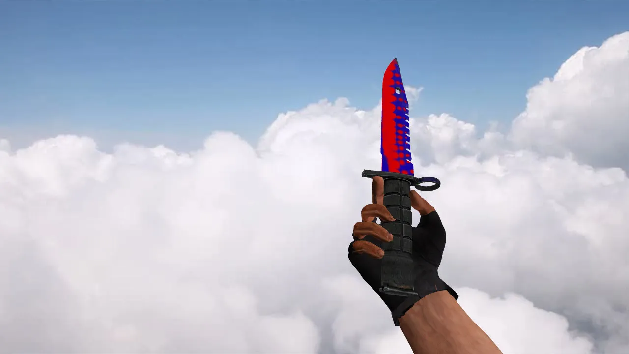 Скачать Модель ножа M9 Bayonet Red Bubbles v_ p_ w_ для CS 1.6: звуки, анимация осмотра, качество текстур - Скриншот