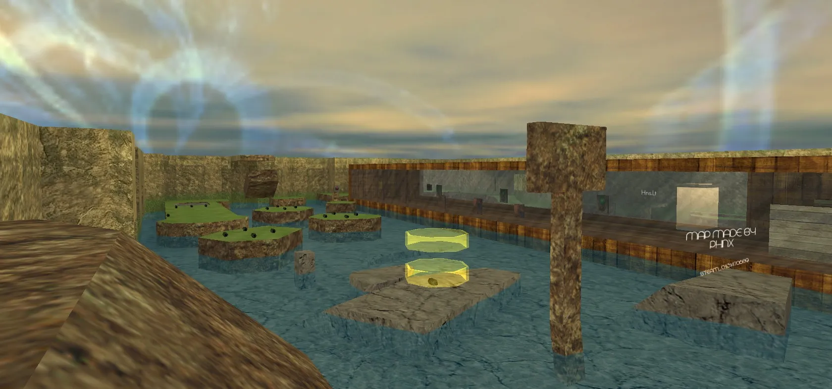 Скачать deathrun_unreal_play для CS 1.6: карта deathrun, тактика раундов, боты .nav, оптимизация и config - Скриншот
