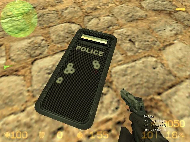 Скачать Модель «Police Carbon Shield» для CS 1.6: v_ и p_ модели, звуки, анимации, текстуры и настройка - Скриншот