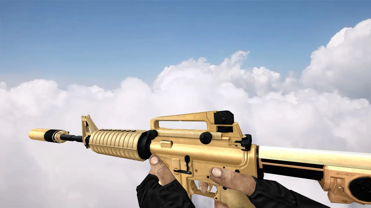 Скачать Модель v_m4a1 Modernized M4A1 Desert Edition для CS 1.6: p_m4a1, w_m4a1, звуки, анимация осмотра - Скриншот