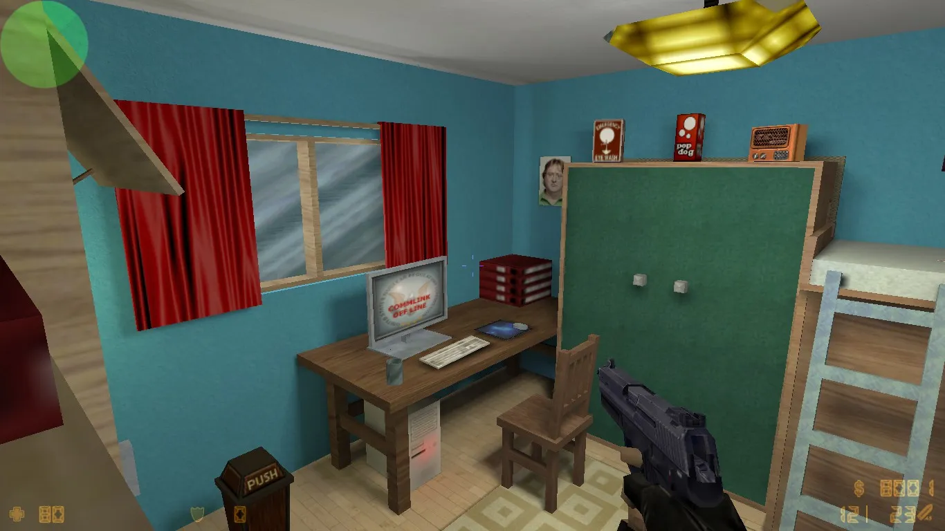Скачать de_bedroom_rats — DE карта для CS 1.6 с точками под А и В, оптимизацией wpoly/epoly и .nav под ботов - Скриншот