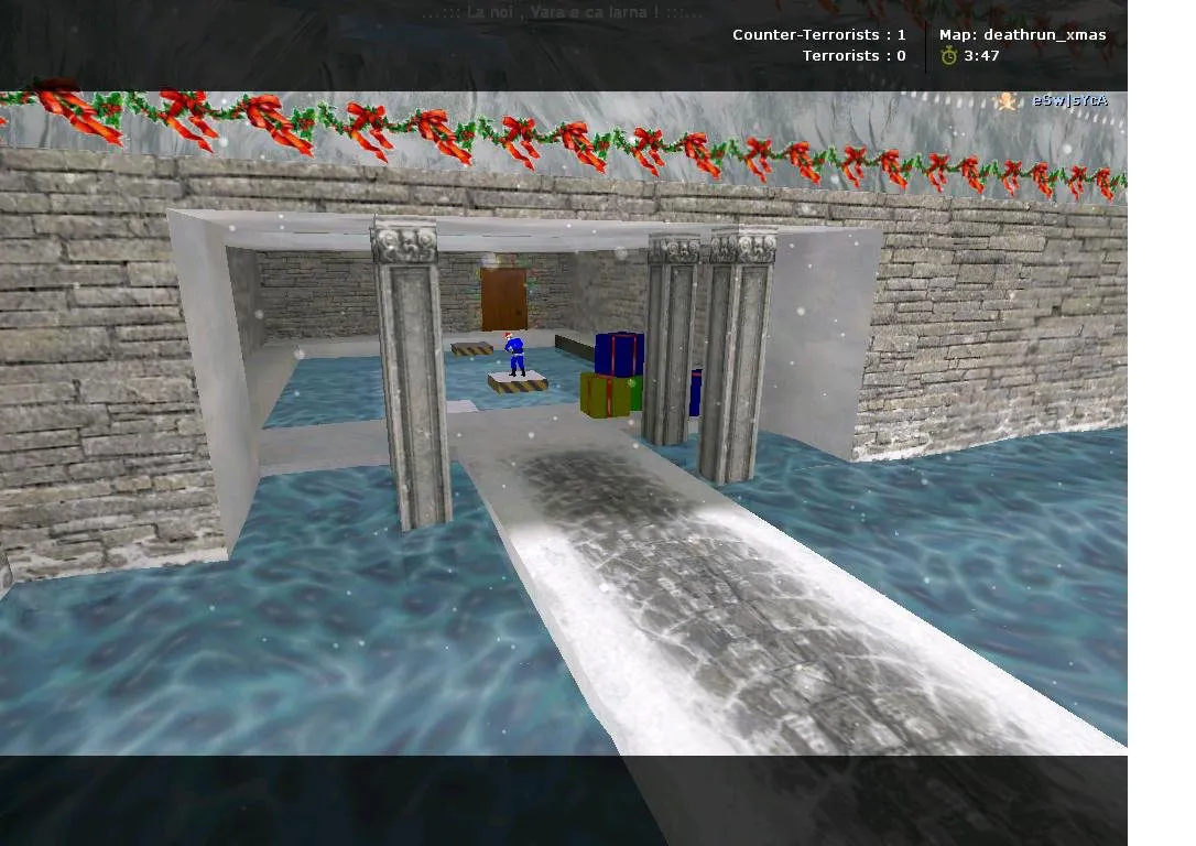 Скачать deathrun_xmas для CS 1.6: карта deathrun, точки, боты с .nav, оптимизация wpoly/epoly - Скриншот