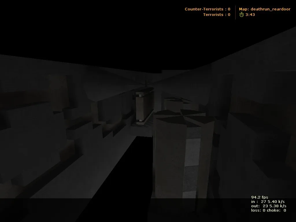 Скачать deathrun_reardoor для CS 1.6: рейдран с ловушками, точки для CT/T, .nav и оптимизация wpoly/epoly - Скриншот