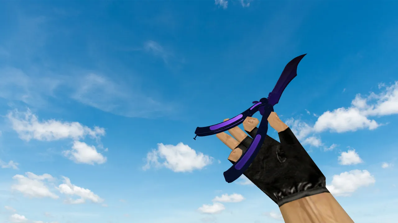 Скачать Модель Butterfly Knife Northern Lights v_knife для CS 1.6: анимация осмотра, звуки, текстуры и качество модели - Скриншот