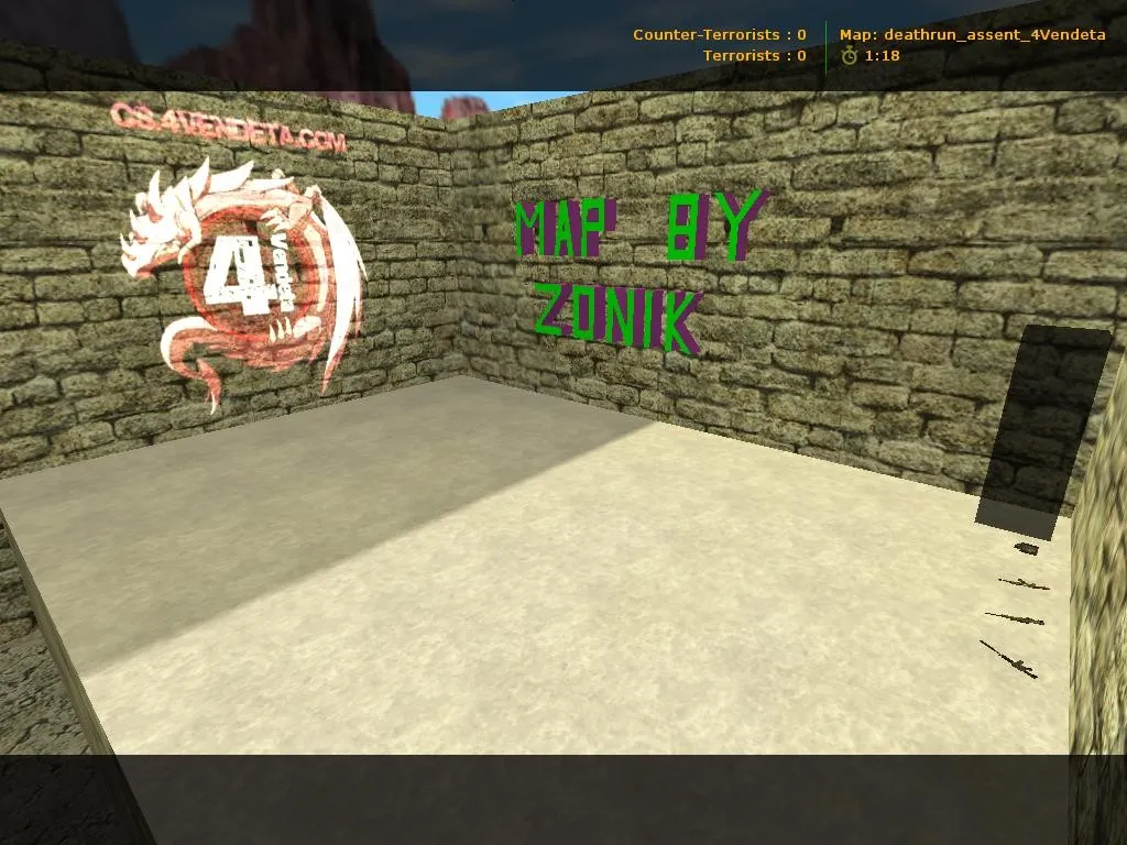 Карта deathrun_assent_4vendeta для CS 1.6: баланс сторон, точки, .nav и оптимизация — скриншот 8